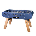 Voetbaltafel Rene Pierre Onyx marine blauw met eiken onderstel