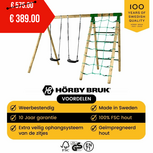 Horby Bruk houten schommel actief