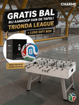 FAS Charme Voetbaltafel indoor doorlopende stangen wit