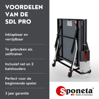Sponeta SDL Pro Tafeltennistafel indoor