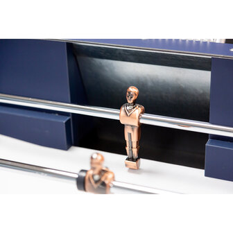 Voetbaltafel Rene Pierre Onyx marine blauw met eiken onderstel