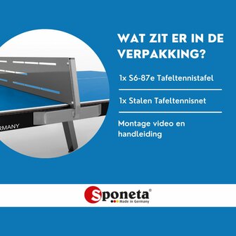 Sponeta tafeltennistafel Outdoor S6-87e blauw Vaste opstelling stevig