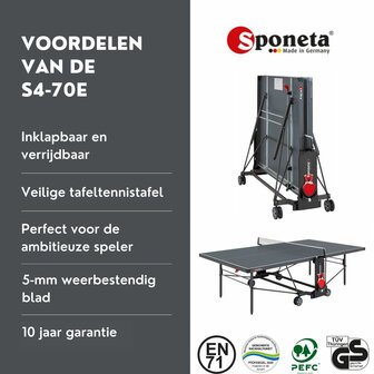 Sponeta S4-70e Tafeltennistafel outdoor grijs