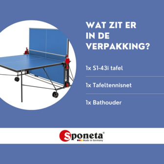 Sponeta S1-43i Tafeltennistafel indoor blauw Compact inklapbaar