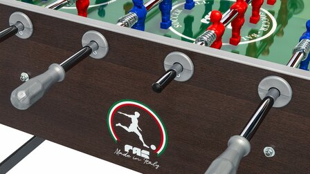 FAS Fun Wenge Voetbaltafel indoor doorlopende stangen zwart