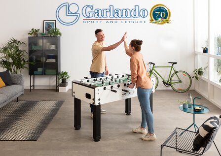 Garlando Voetbaltafel MasterCup Black &amp; White &ndash; Strak design, professioneel speelplezier