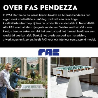 FAS Pendezza Match Voetbaltafel indoor doorlopende stangen zwart