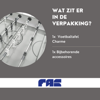 FAS Charme Voetbaltafel indoor doorlopende stangen wit