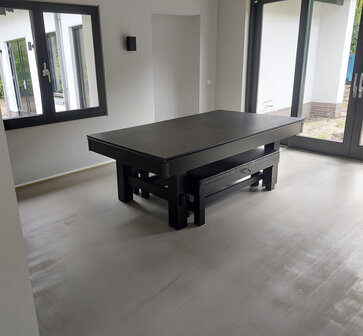 TopTable Pooltafel Dinner Black Wood incl. bankenset 8FT
