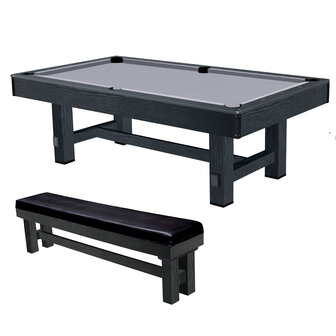 TopTable Pooltafel Dinner Black Wood incl. bankenset 8FT