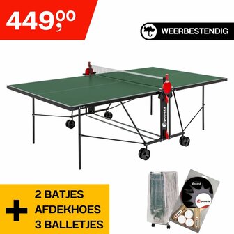 Sponeta&reg; S1-42e Tafeltennistafel outdoor Bundel - Inclusief Batjes + Balletjes - Inclusief afdekhoes