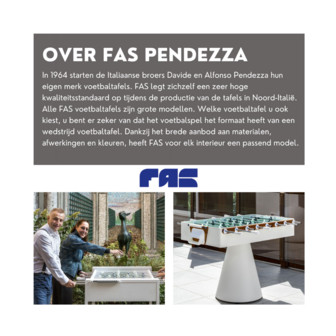 FAS San siro 2.0 Voetbaltafel indoor met topglas en muntinworp