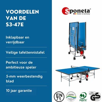 Sponeta S3-47e Tafeltennistafel outdoor blauw