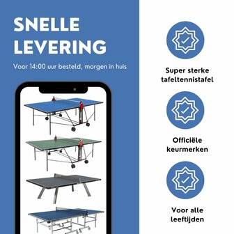 Sponeta S1-43e Tafeltennistafel Outdoor blauw Compact inklapbaar