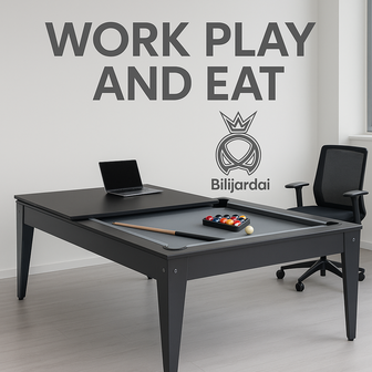 Bilijardai Dino M 6 ft Pooltafel &ndash; Compacte Luxe met Leisteen &amp; Eettafelblad