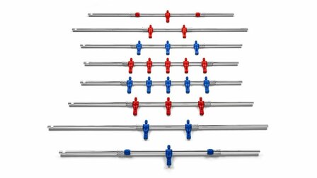 FAS voetbaltafel complete set doorlopende voetbalstangen