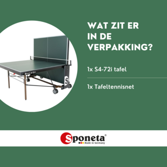 Sponeta S4-72i Tafeltennistafel indoor groen inklapbaar