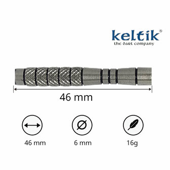 Softdart Pijlen Keltik Rowan 16 g - 80% Tungsteen
