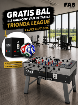 FAS San siro 2.0 Voetbaltafel indoor met topglas en muntinworp