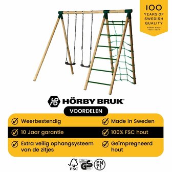 Horby Bruk houten schommel actief 