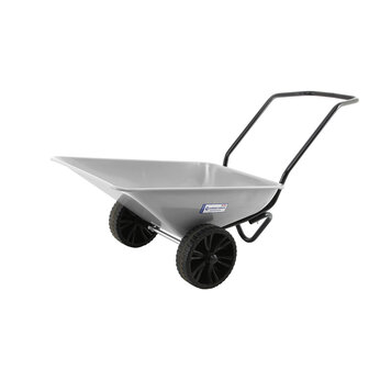 H&ouml;rby Bruk tuin kruiwagen dubbel wiel Zilvergrijs