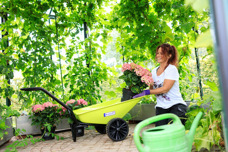 H&ouml;rby Bruk tuin kruiwagen dubbel wiel Lime