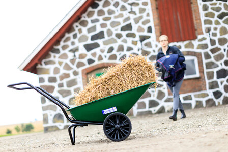 H&ouml;rby Bruk tuin kruiwagen dubbel wiel donkergroen