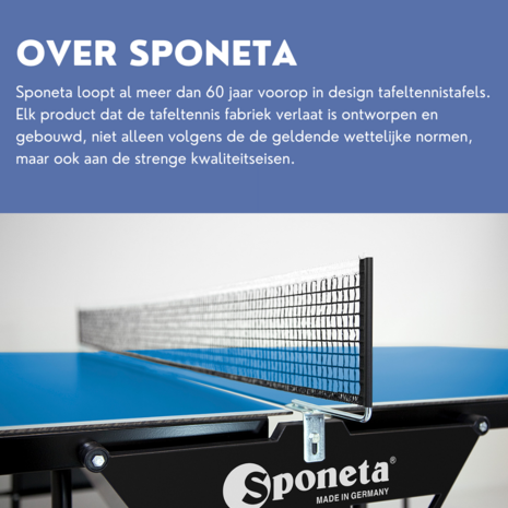 Sponeta S1-43i Tafeltennistafel indoor blauw Compact inklapbaar