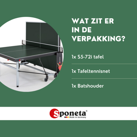 Sponeta S5-72i Tafeltennistafel indoor groen