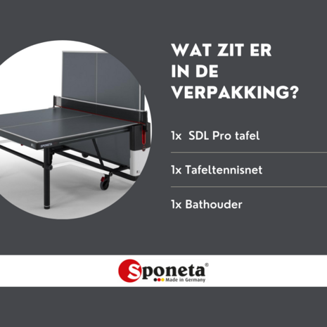 Sponeta SDL Pro Tafeltennistafel indoor