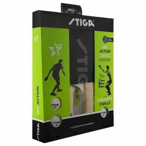 Stiga tafeltennisbatjes Action Set