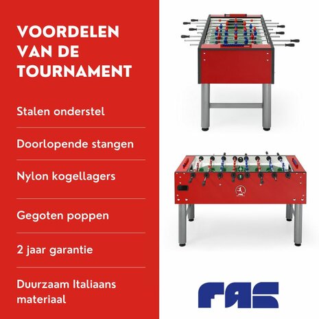 FAS Tournament 1.0 Wedstrijd Voetbaltafel indoor rood