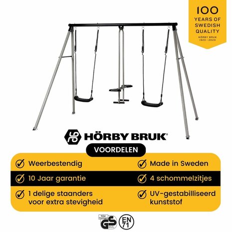 Horby bruk Cancan schommel klassiek zilver