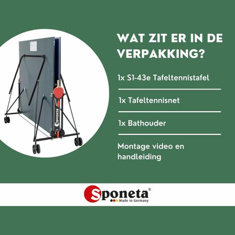 Actiemodel Sponeta S1-42e Tafeltennistafel outdoor groen