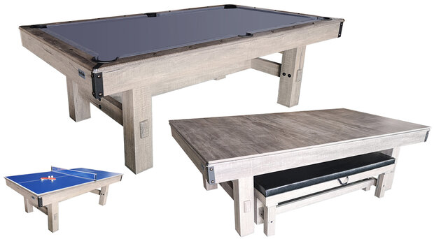 TopTable Dinner Wood Pooltafel met bank 7ft