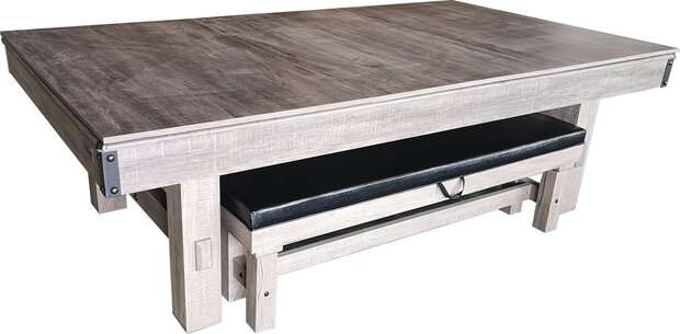 TopTable Dinner Wood Pooltafel met bank 7ft