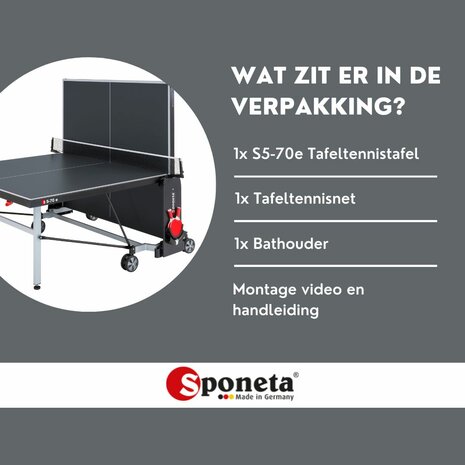 Sponeta S5-70e Tafeltennistafel outdoor grijs