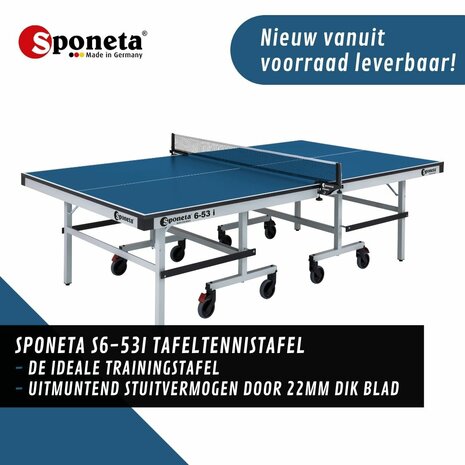 Sponeta S6-53i  tafeltennistafel Activeline Compact indoor. Robuust