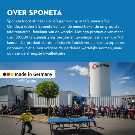 Sponeta tafeltennistafel Outdoor S6-87e blauw Vaste opstelling stevig