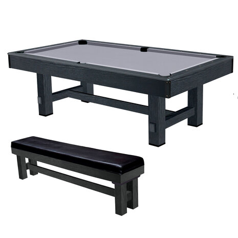 TopTable Pooltafel Dinner Black Wood incl. bankenset 8FT