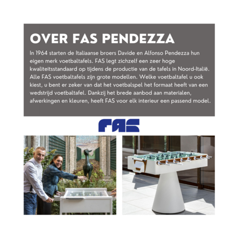 FAS San siro 2.0 Voetbaltafel indoor met topglas en muntinworp
