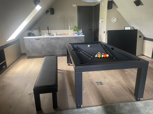 Bilijardai Pronto Vision 8ft in RAL 9004 (zwart), inclusief meerdere opties