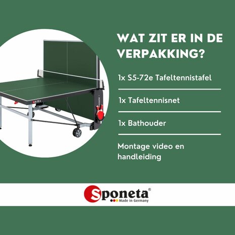 Sponeta S5-72e Tafeltennistafel outdoor groen
