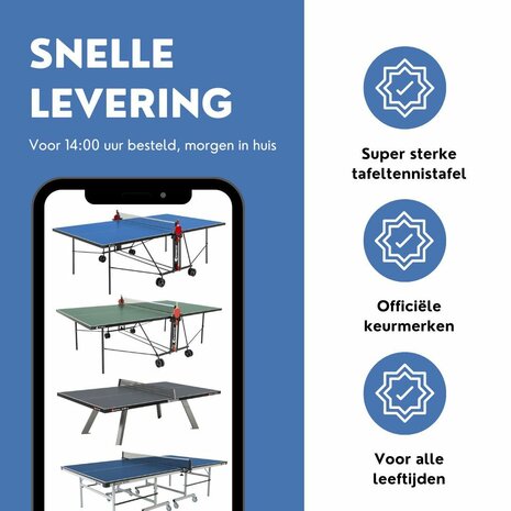 Sponeta S1-43e Tafeltennistafel Outdoor blauw Compact inklapbaar