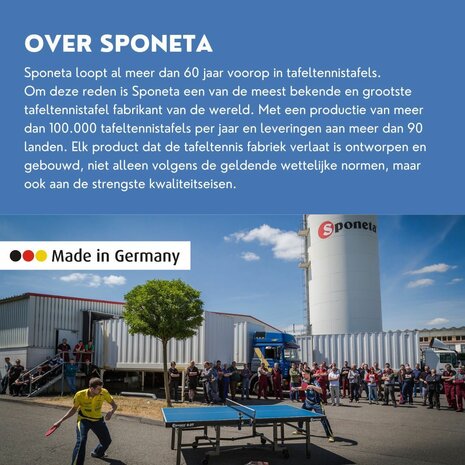 Sponeta S1-43e Tafeltennistafel Outdoor blauw Compact inklapbaar