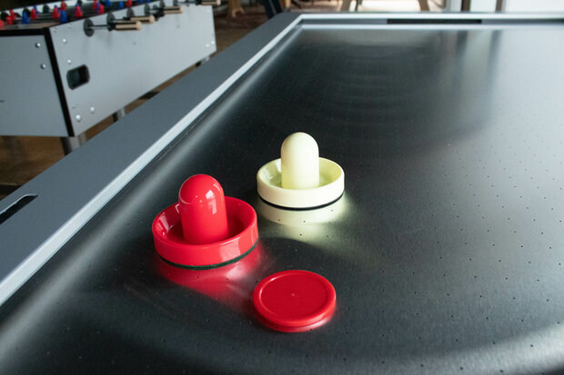 Bilijardai Dino Airhockey 6ft zwart RVS voorzien van 2 motoren