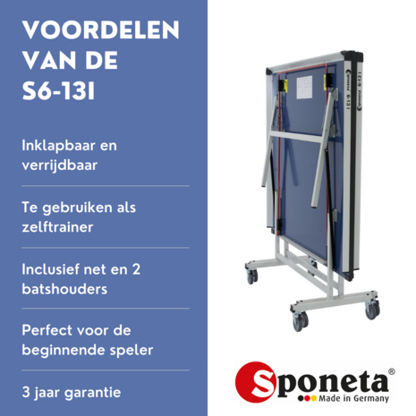 Sponeta S6-13i Tafeltennistafel indoor blauw