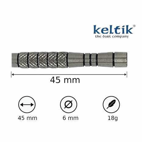 Softdart Soft Dart Pijlen Keltik Rowan 18 g - 80% Tungsteen