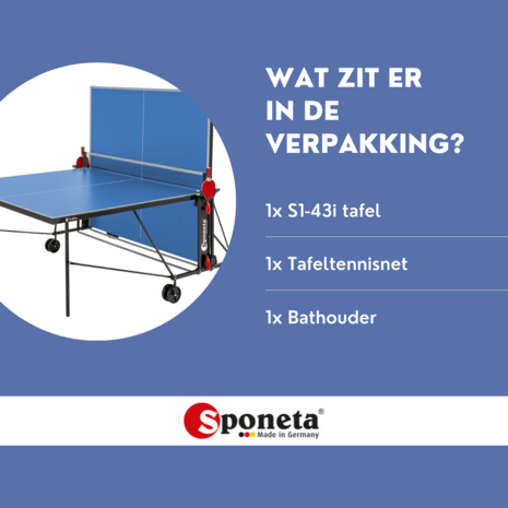 Sponeta&reg; S1-43i Tafeltennistafel Bundel - Inclusief Batjes + Balletjes Indoor