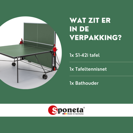 Sponeta&reg; S1-42i Tafeltennistafel Bundel - Inclusief Batjes + Balletjes Indoor